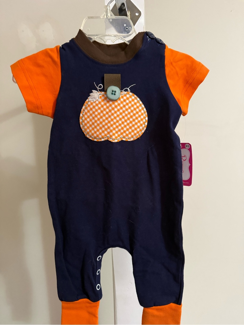 NWT Ricrac & Ruffles Pumpkin Romper - Picture 9 of 13